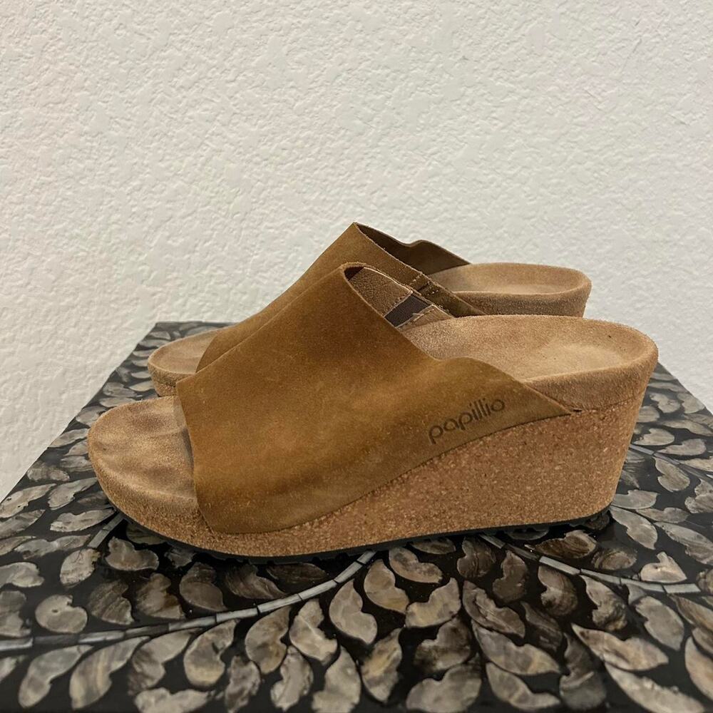 Papillio Tan Suede Wedges